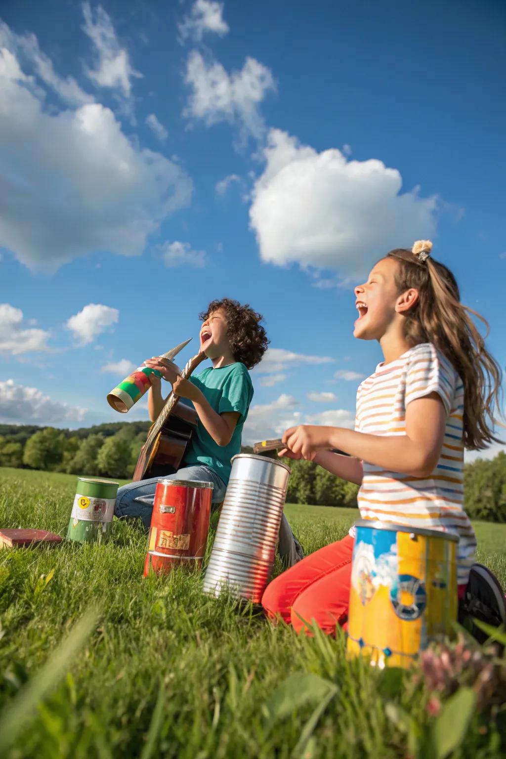 Inspire imagination with outdoor music setups.