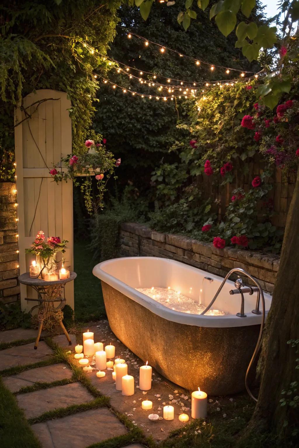 Produce a magical ambiance using gentle illumination around your bathing vessel.
