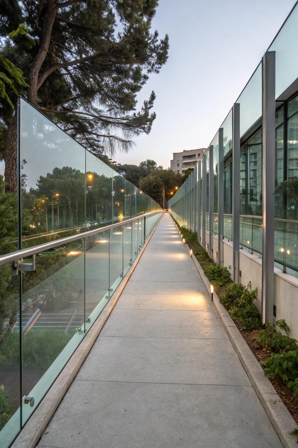 Glass barriers deliver a sophisticated, unhindered view.