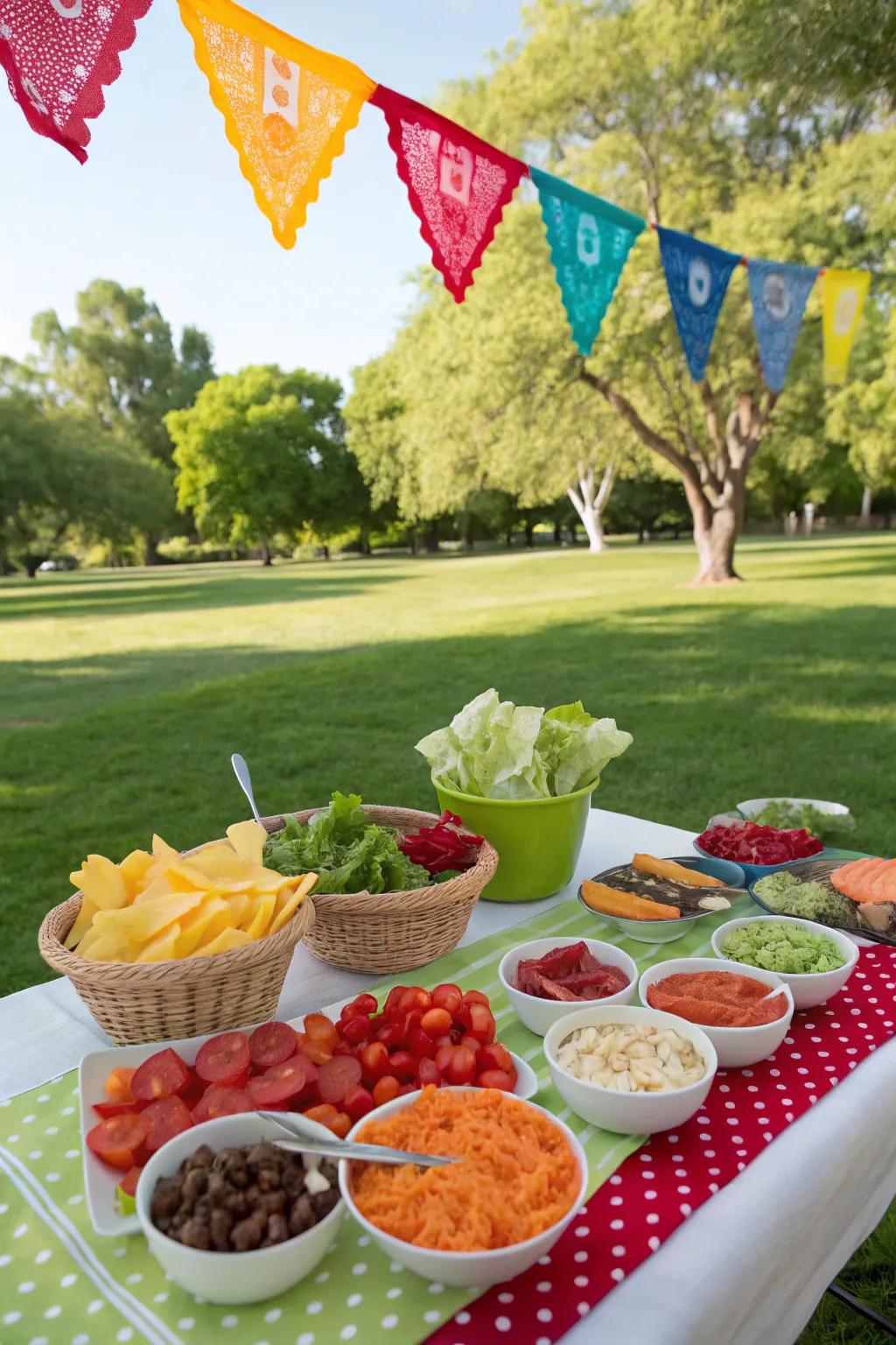 Interactive food stations let guests personalize their meals.