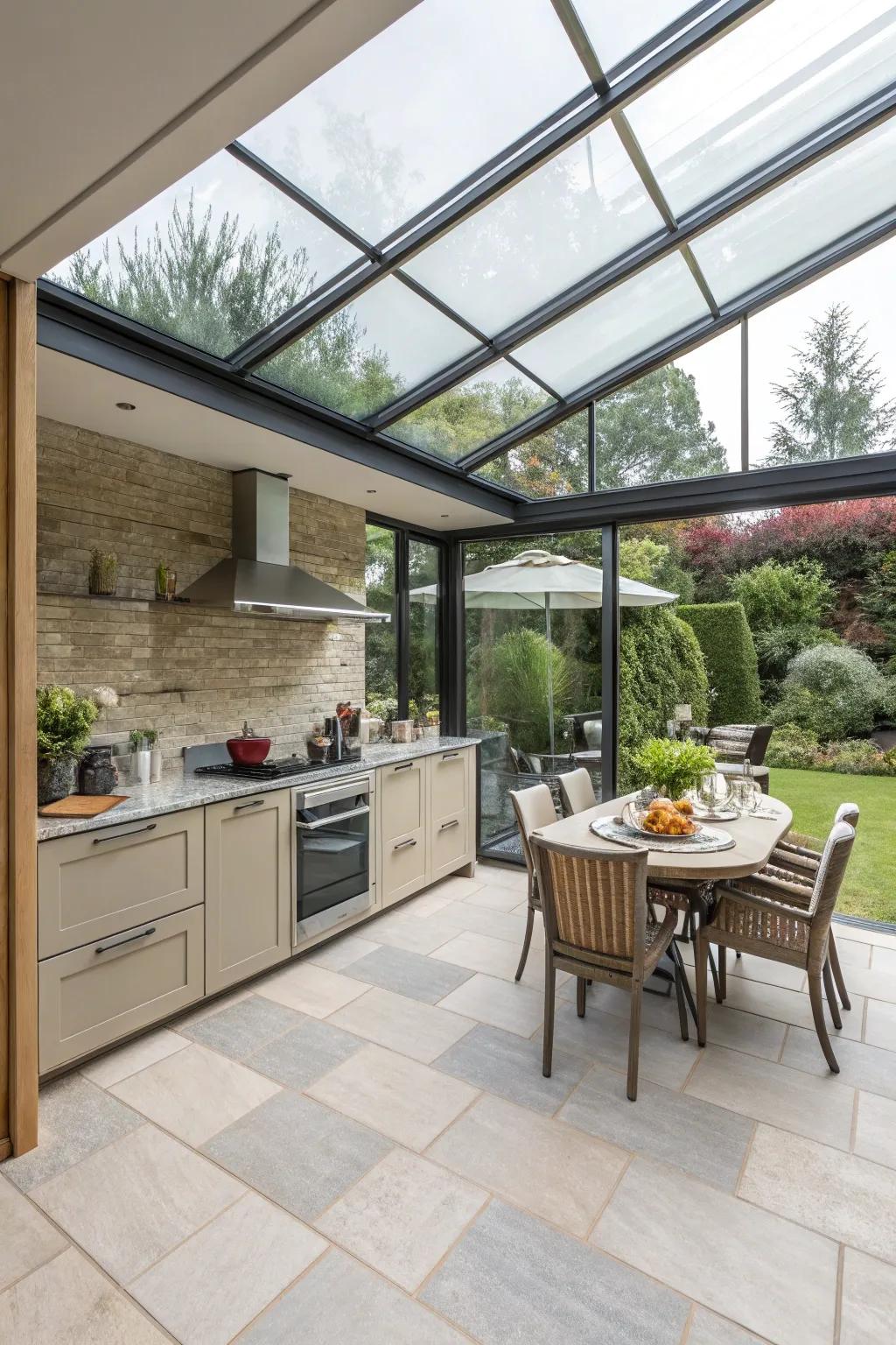 Bring indoor comfort to your patio so that it all flows together.