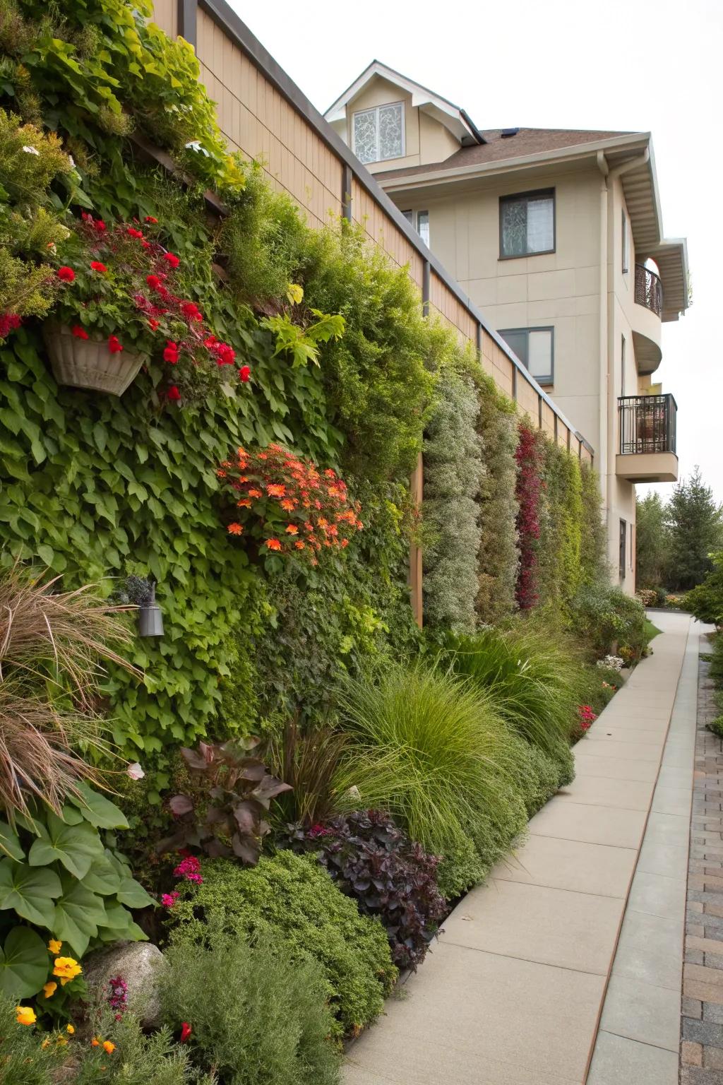 Verdant walls amplify beauty and air quality.