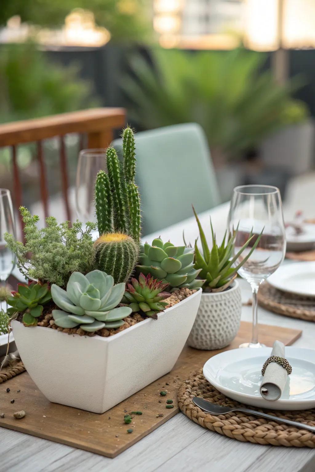 Enhance your dining setting with a fashionable botanical centerpiece.