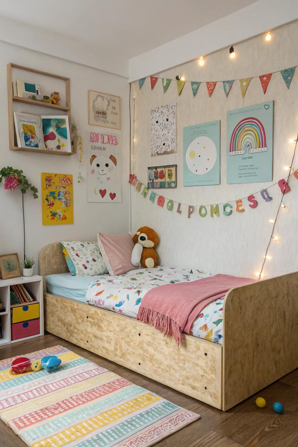 Wood panel furniture provides amusement and practicality in children’s rooms.