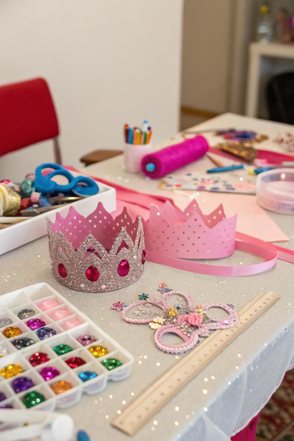 Get creative with a DIY crown-making station.