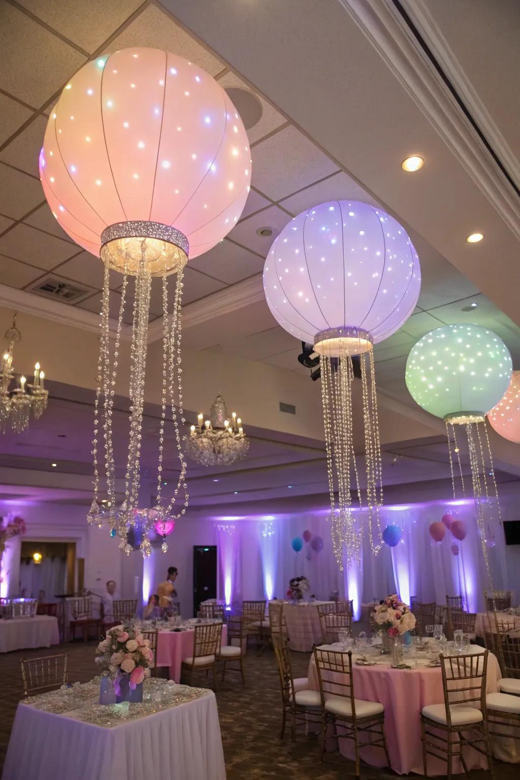 Balloon lanterns add a hint of whimsy to the venue.