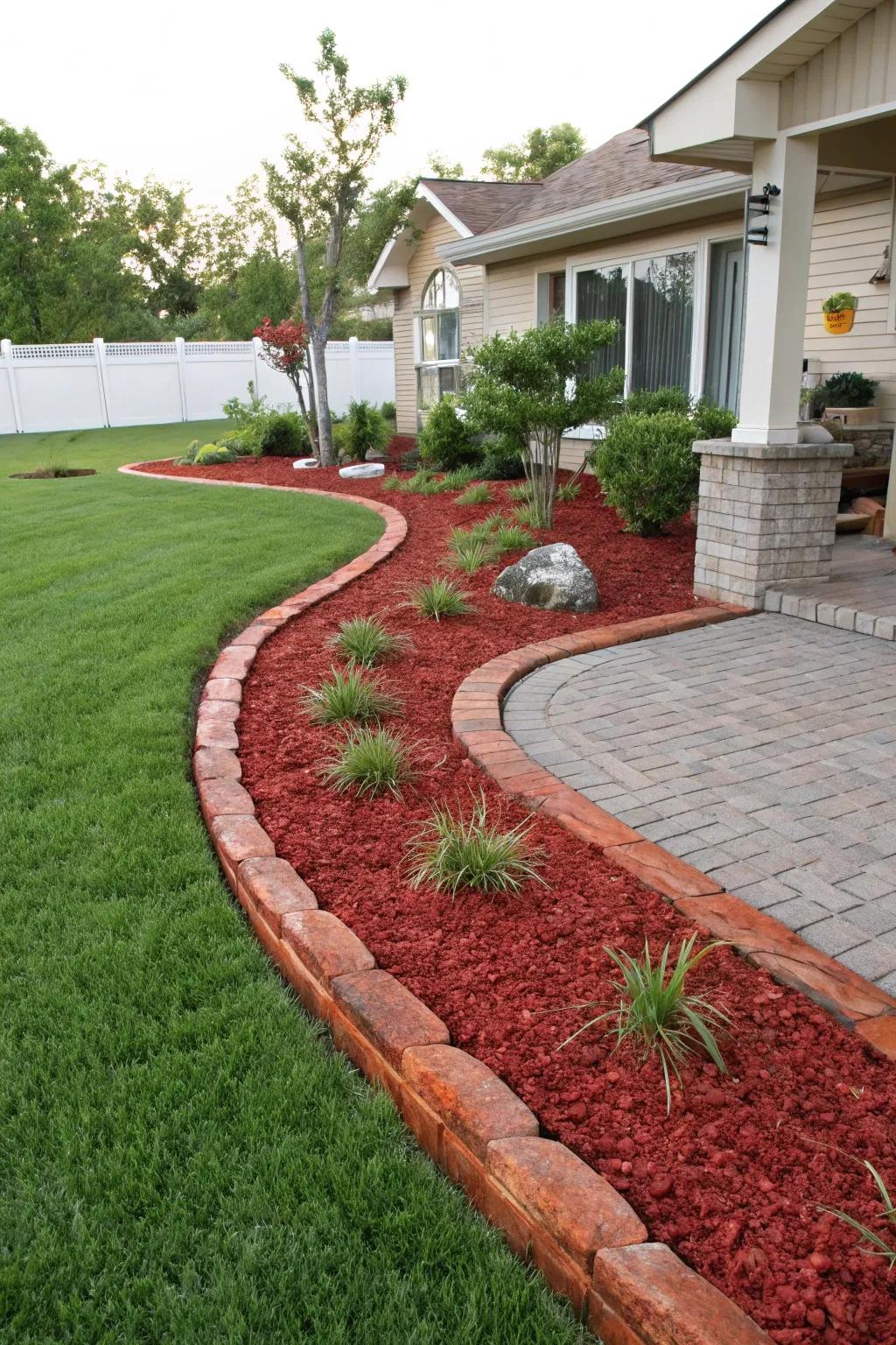 Ornamental scarlet ground cover edges supply a refined and organized garden aesthetic.