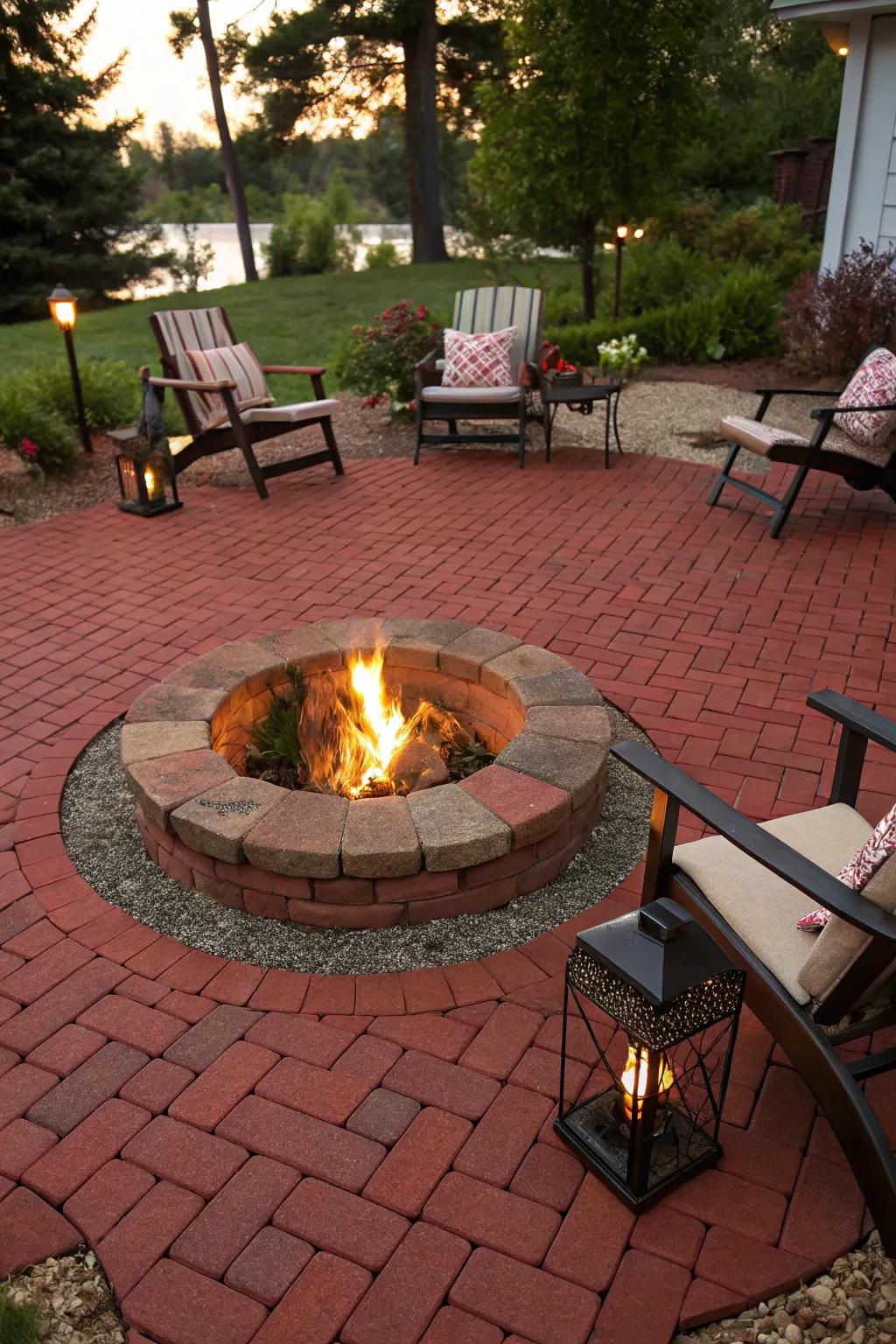 A fire pit introduces warmth and a focal element to your patio.