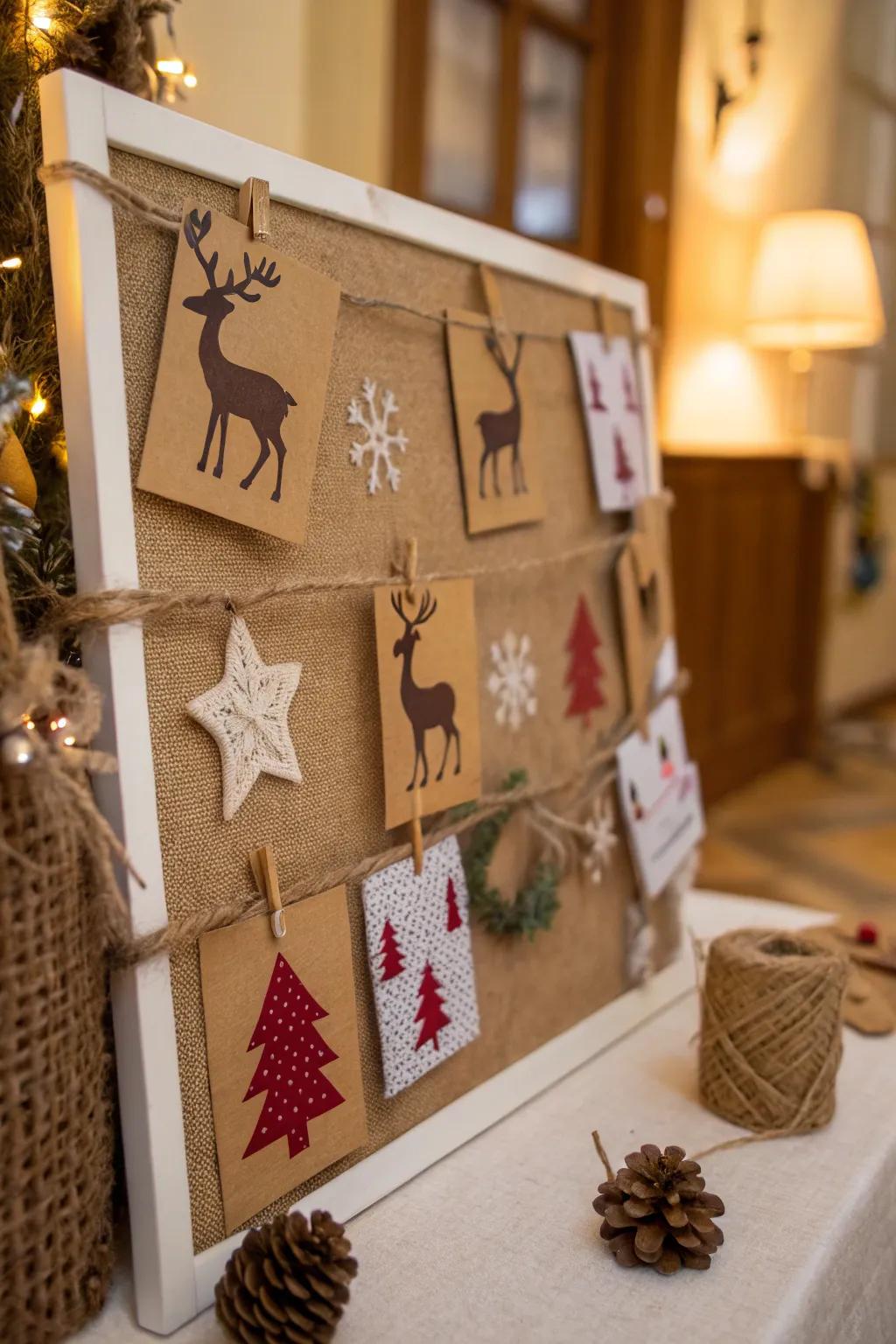 Homespun elegance with deer and natural materials.