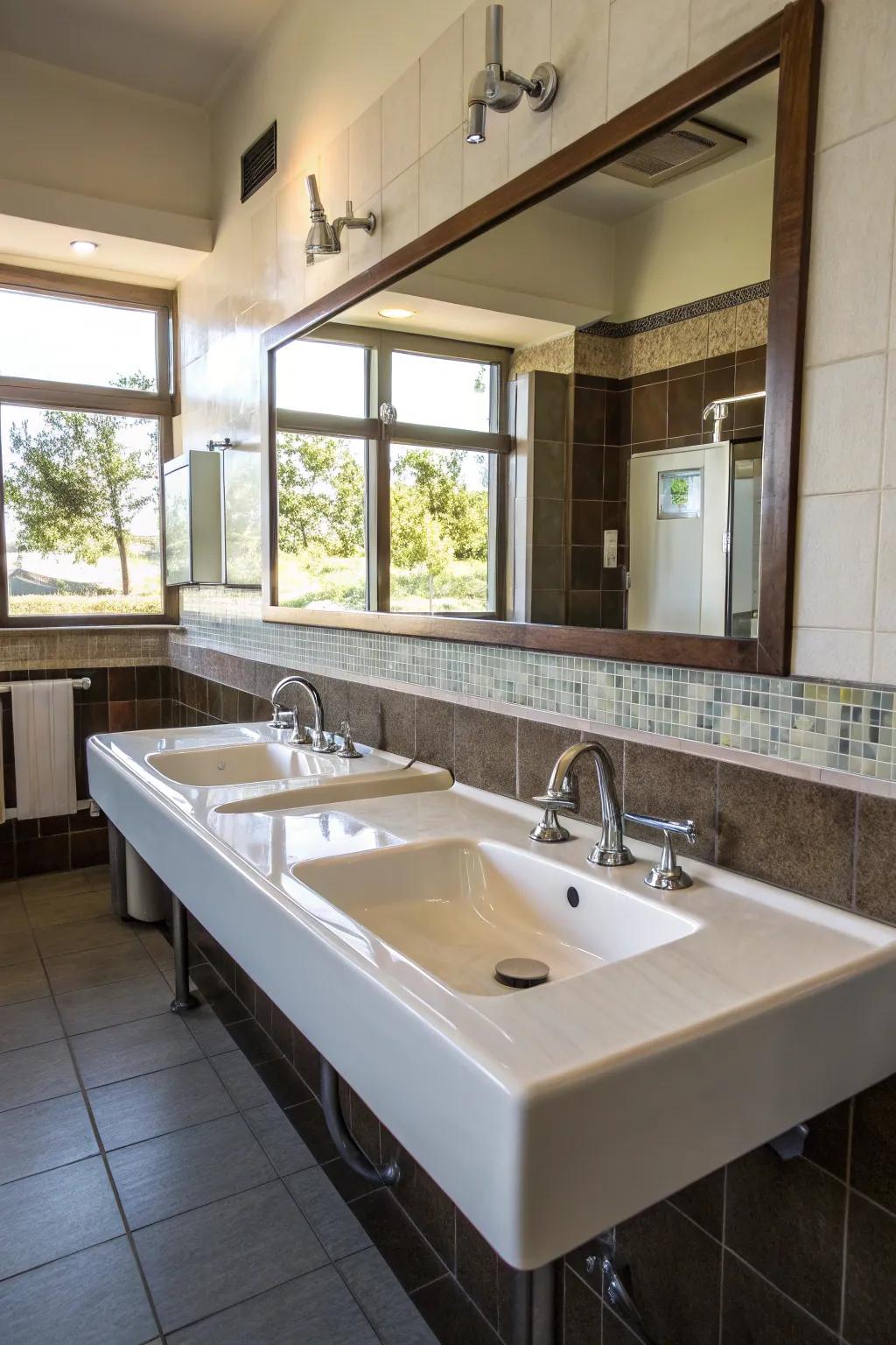 An oversized sink provides both function and style.
