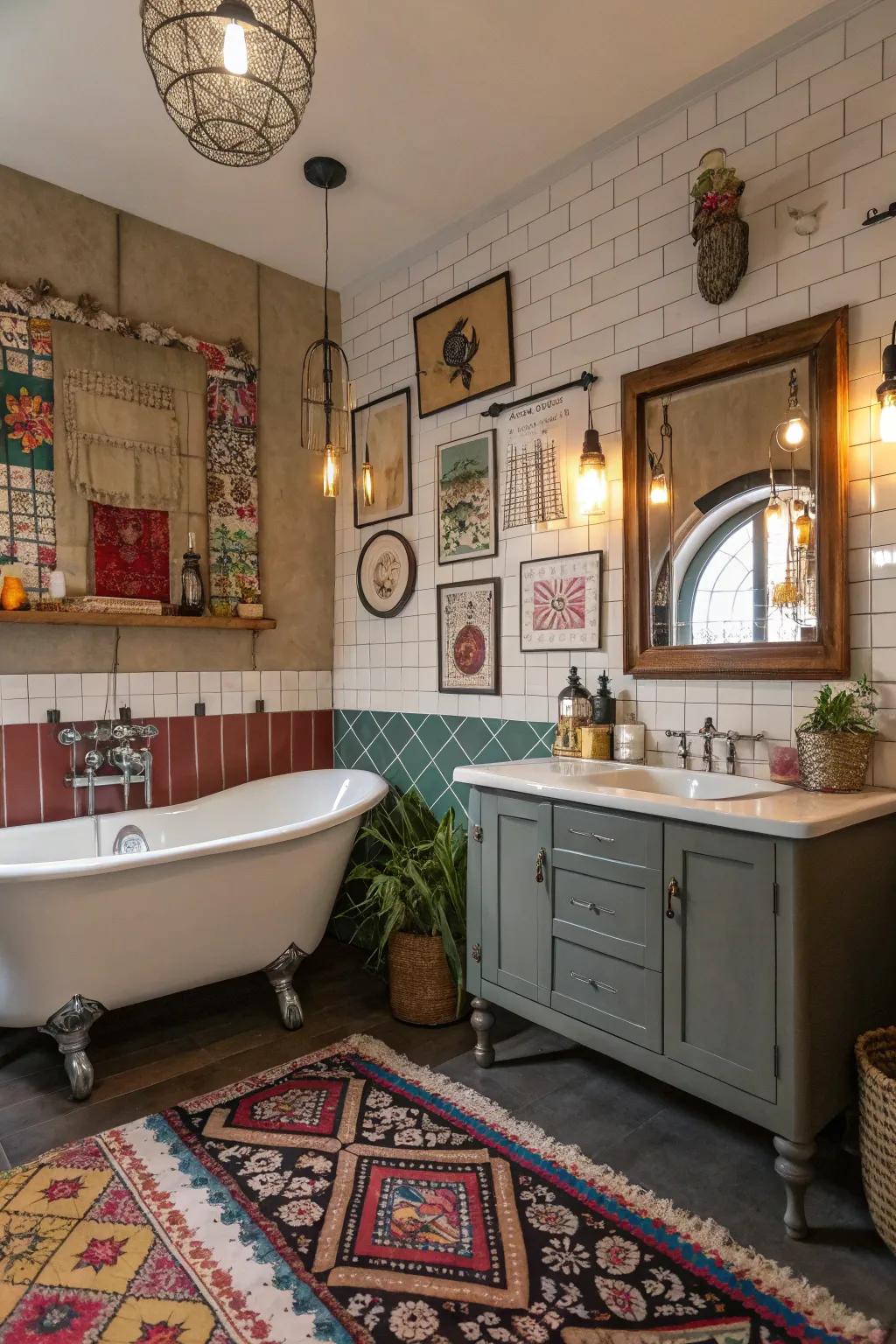 A varied blend of styles introduces a rich tapestry of history to your bathroom.