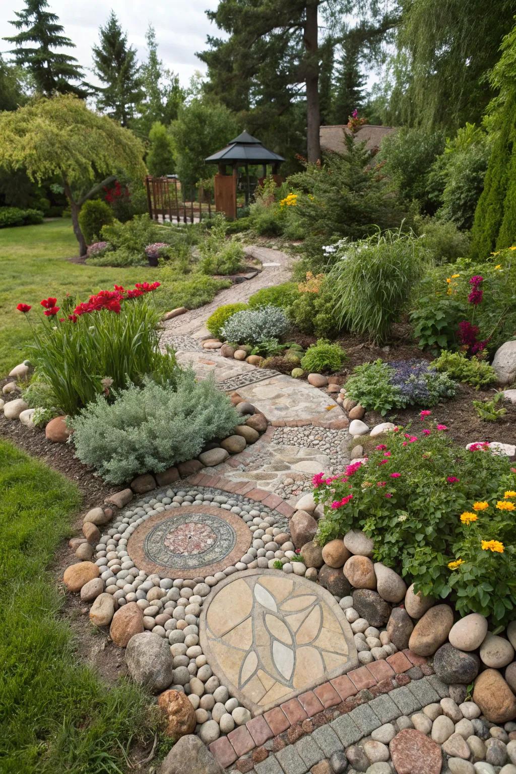 Accent your garden with vibrant and varied smooth pebbles.