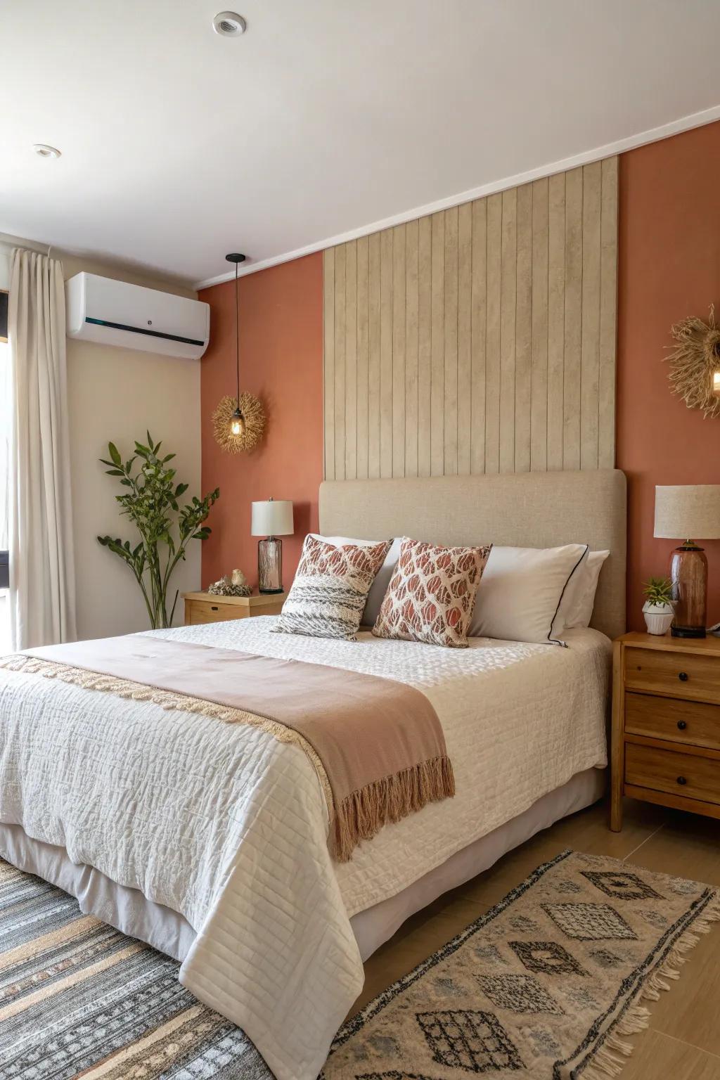 Neutral fabrics foster tranquility and peace.