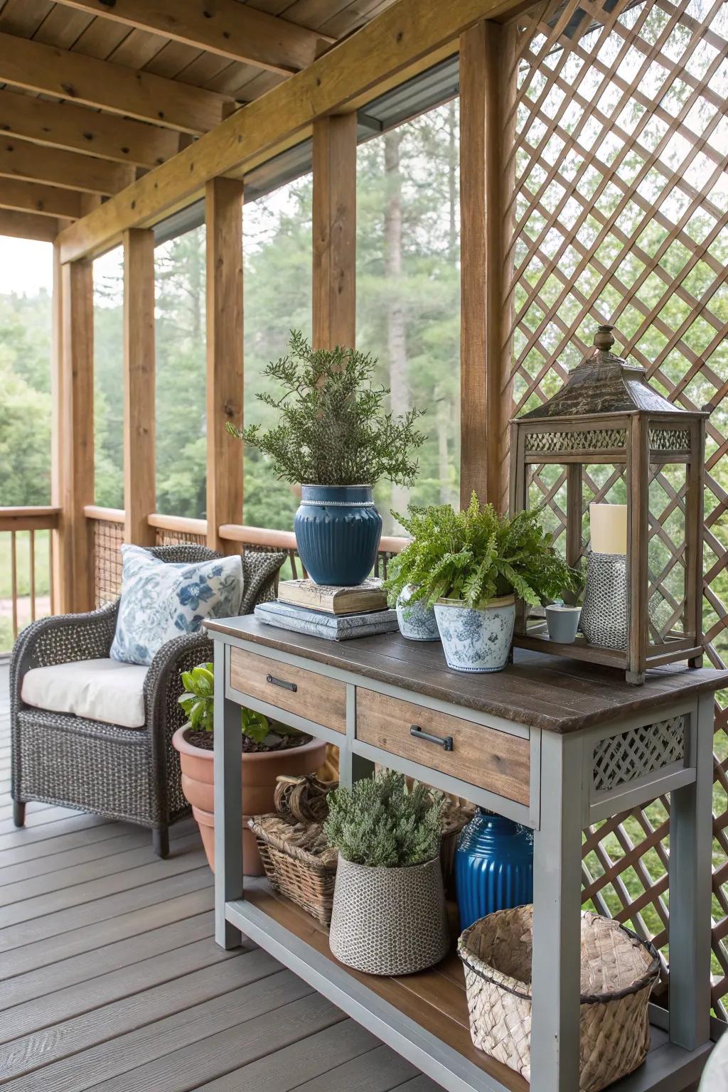 Side tables enhance both style and functionality.