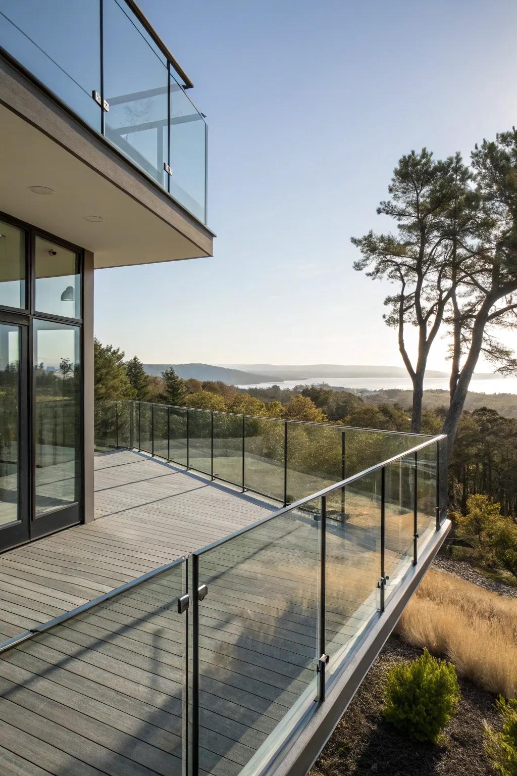Glass railings that ensure safety while preserving stunning views.