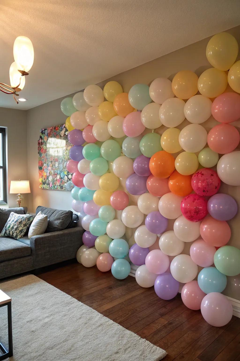 Incorporate a burst of enjoyment with a vibrant balloon setting.