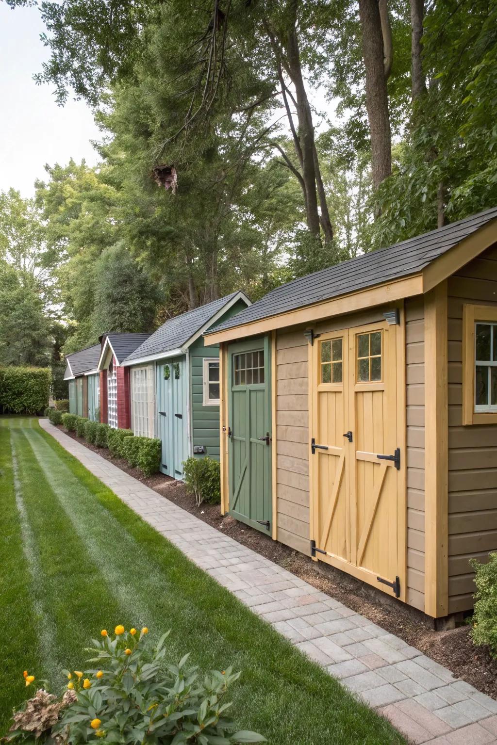 A coordinated design with a structure aligned parallel to the main residence.