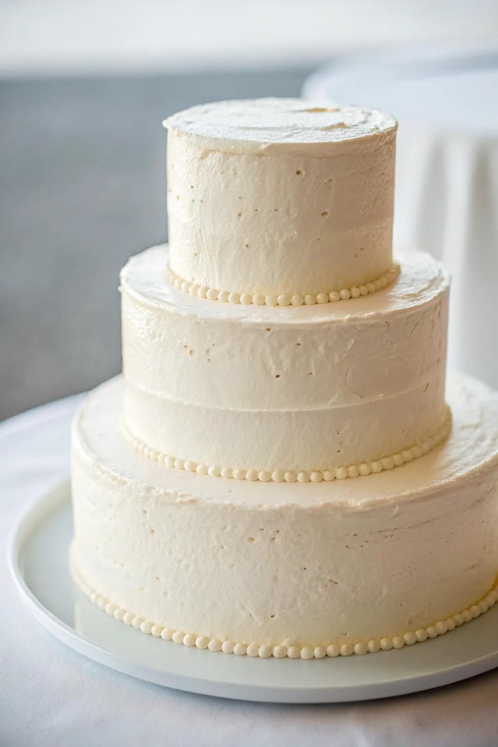 Sleek and polished multi-tiered wedding cake.