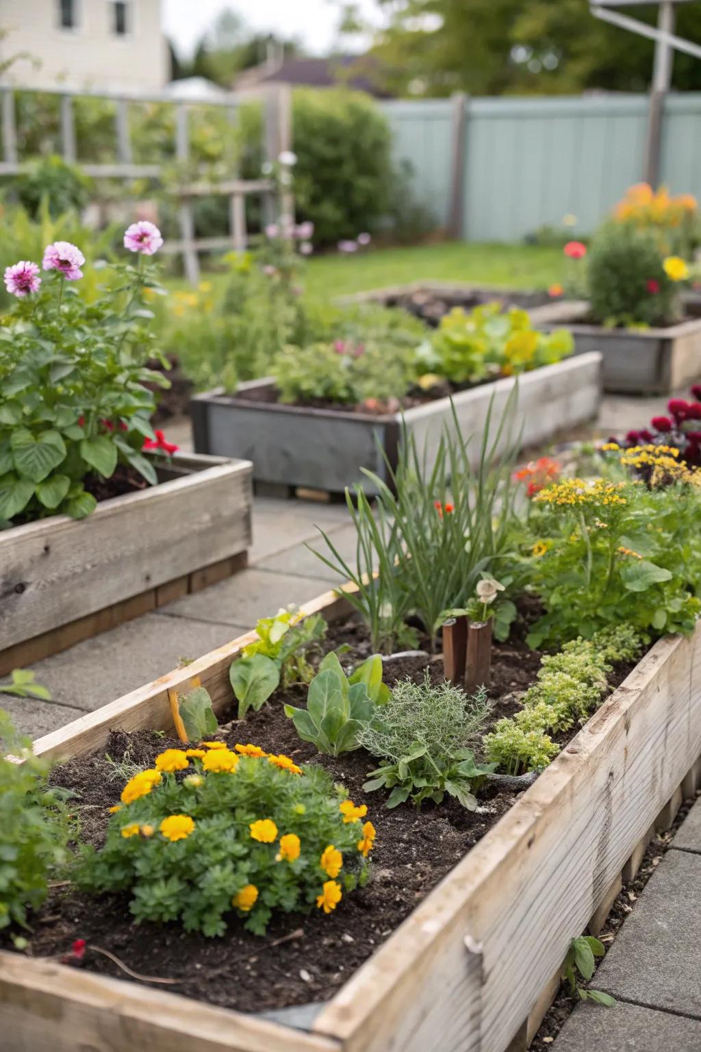 Raised beds offer a practical solution for organized planting.