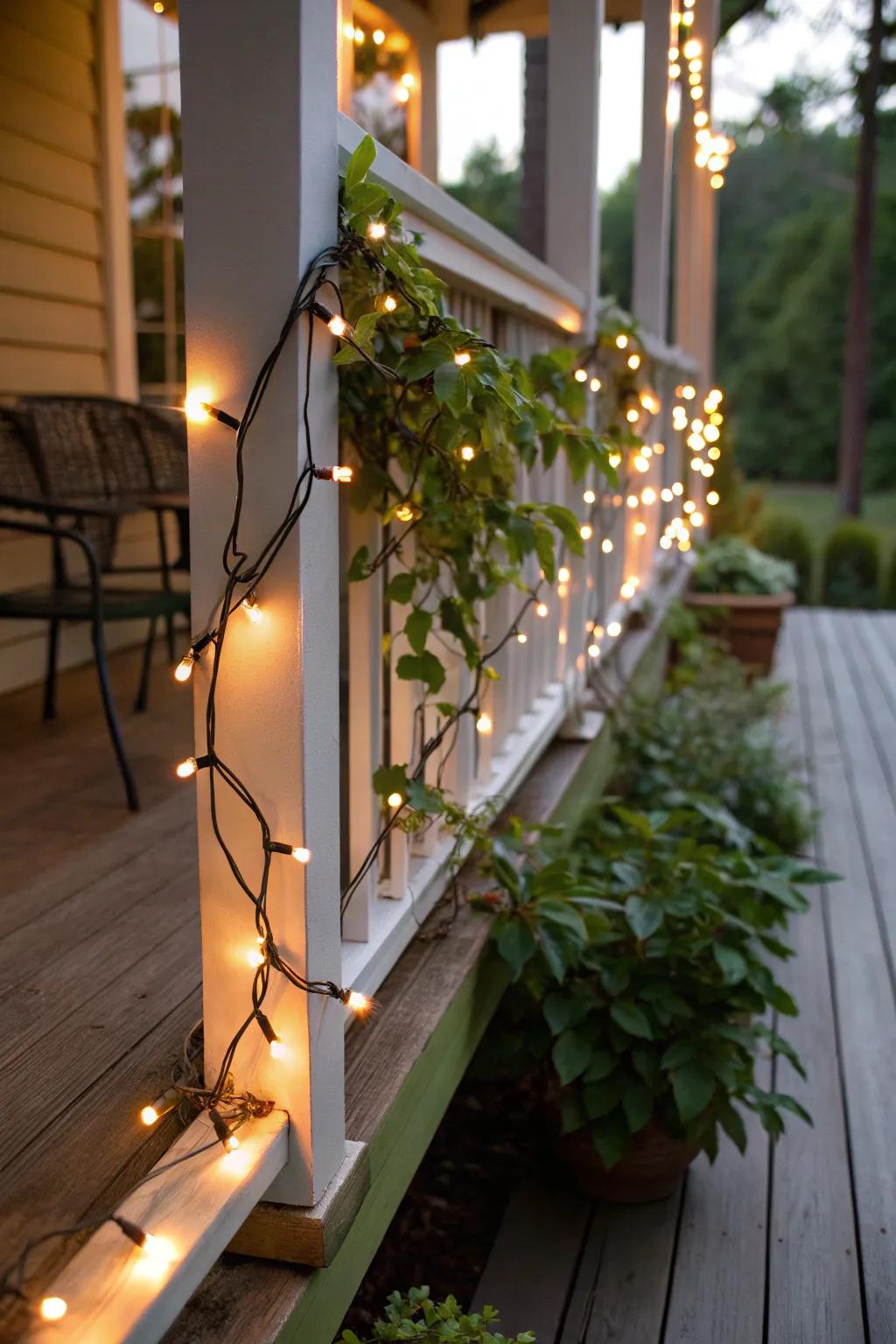 Spark strands add a twinkling magic to your porch.