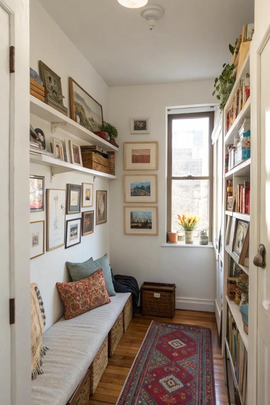 Wall space is great for showing off art and adding storage.