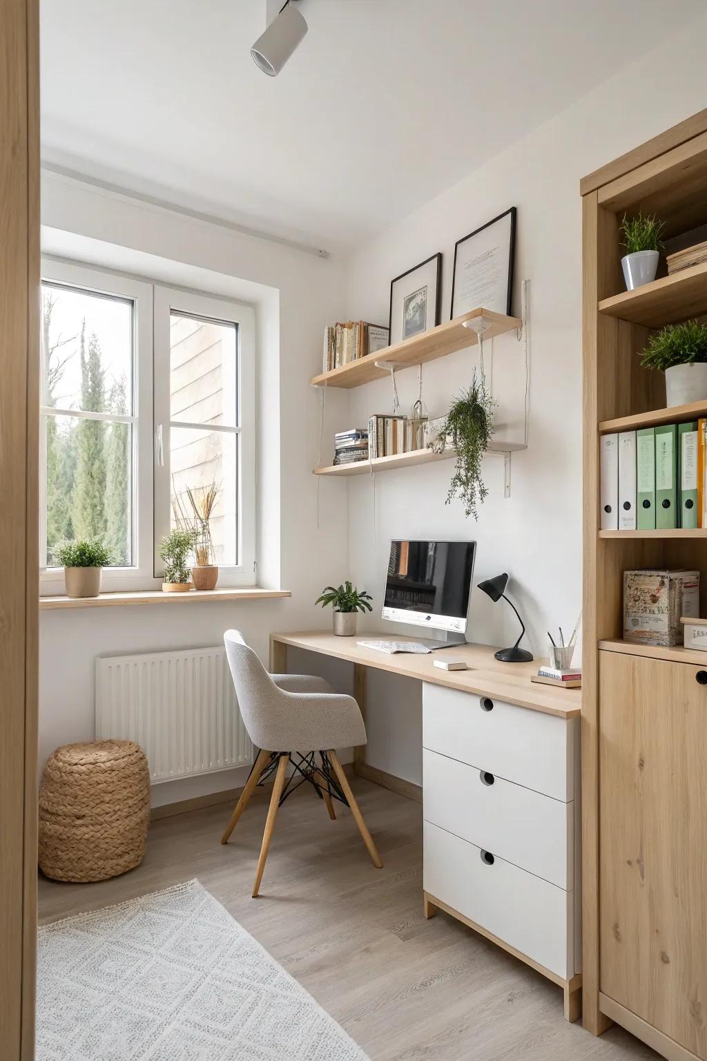 Neutral colors create a tranquil atmosphere and the illusion of more space.