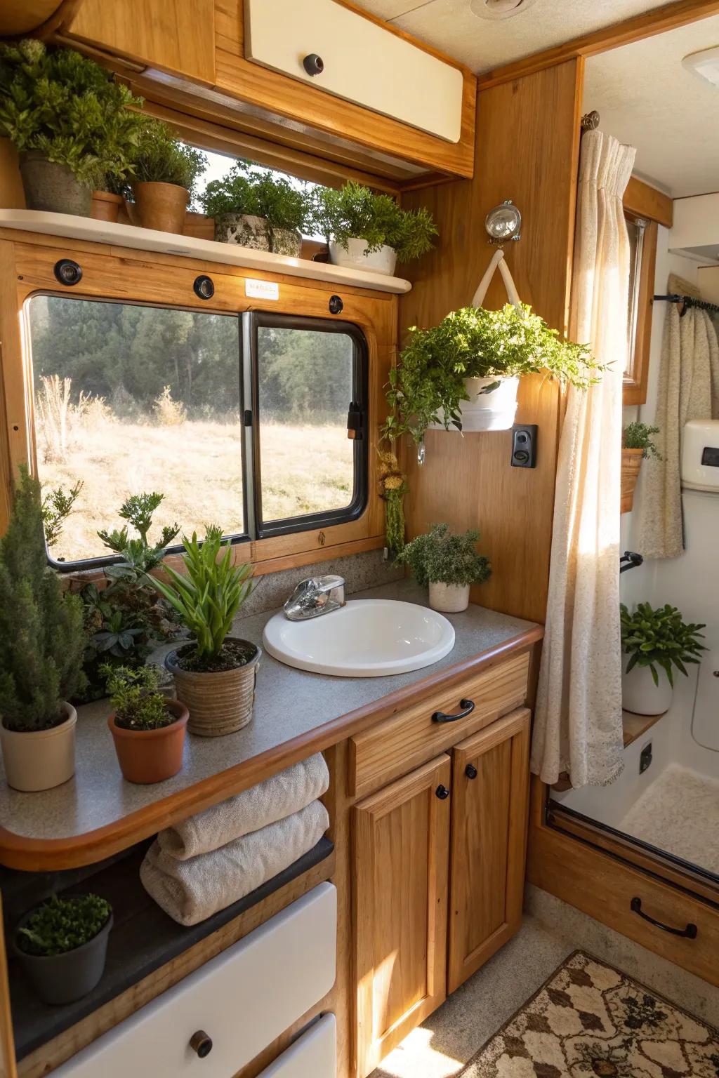 Natural elements give warmth and a refreshing feel to your bathroom.