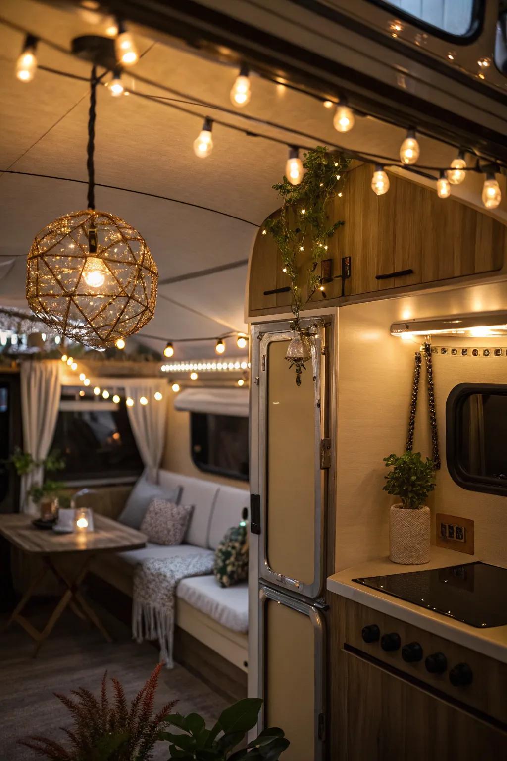 Lighting is key to making your RV feel warm and welcoming.