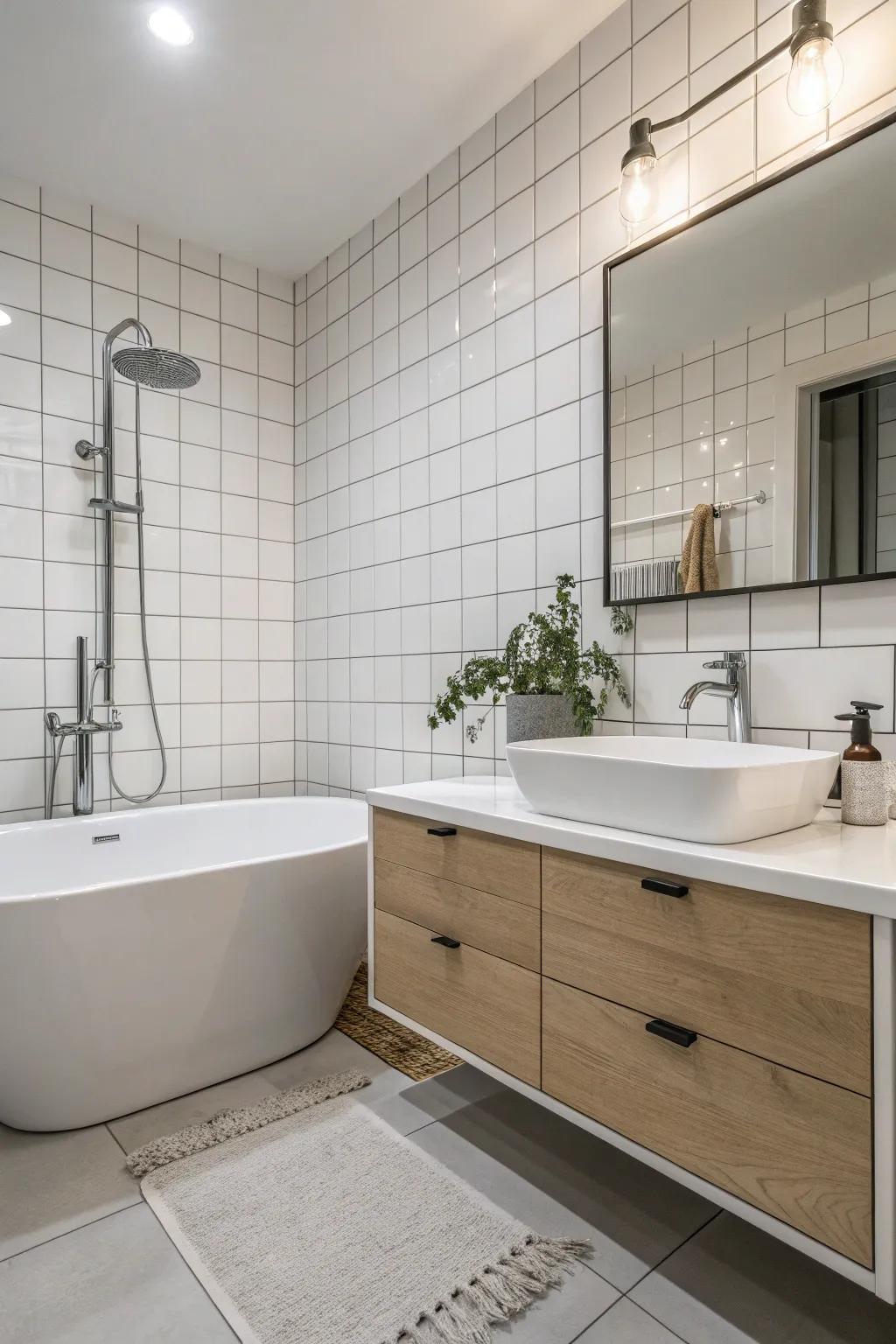 Simple fixtures complement the defined lines of Scandinavian design.