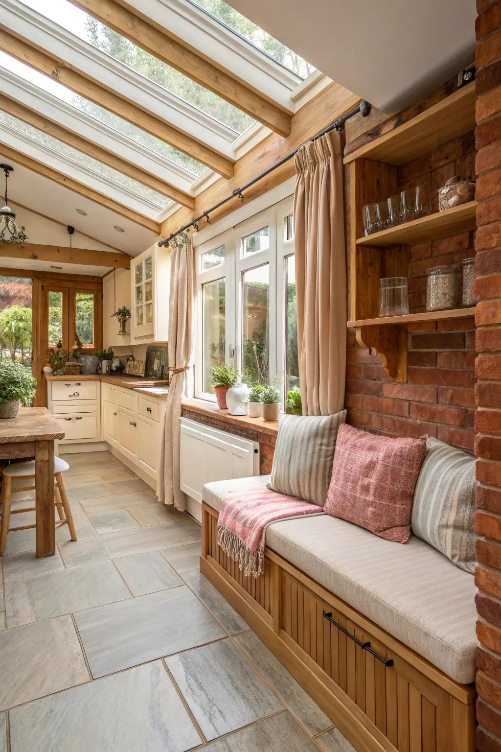 Mixed materials bring texture and allure.