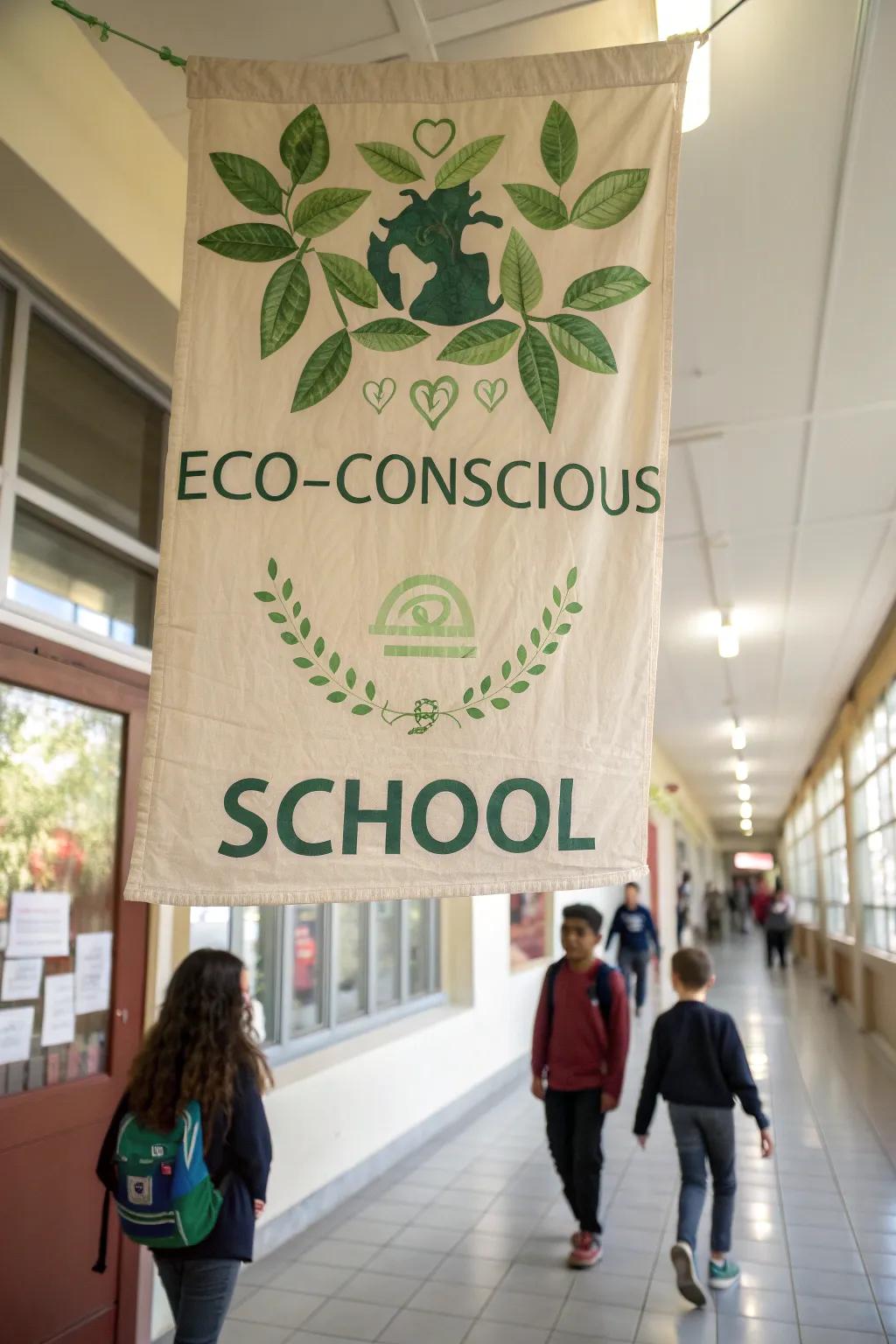 A stylish and sustainable fabric banner for Spirit Week.