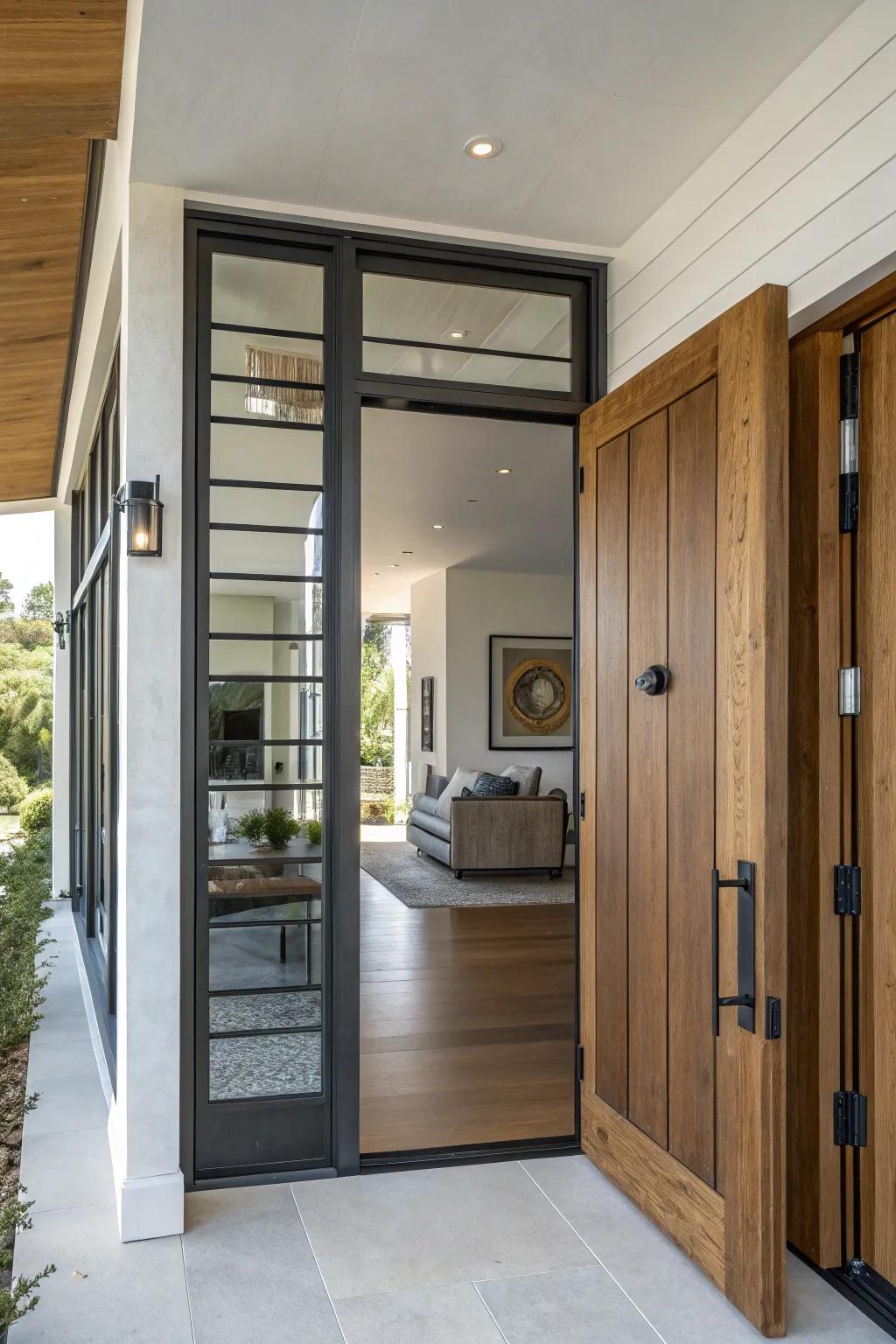 Amalgamation of timber and metallic components in square edging for a singular visual.