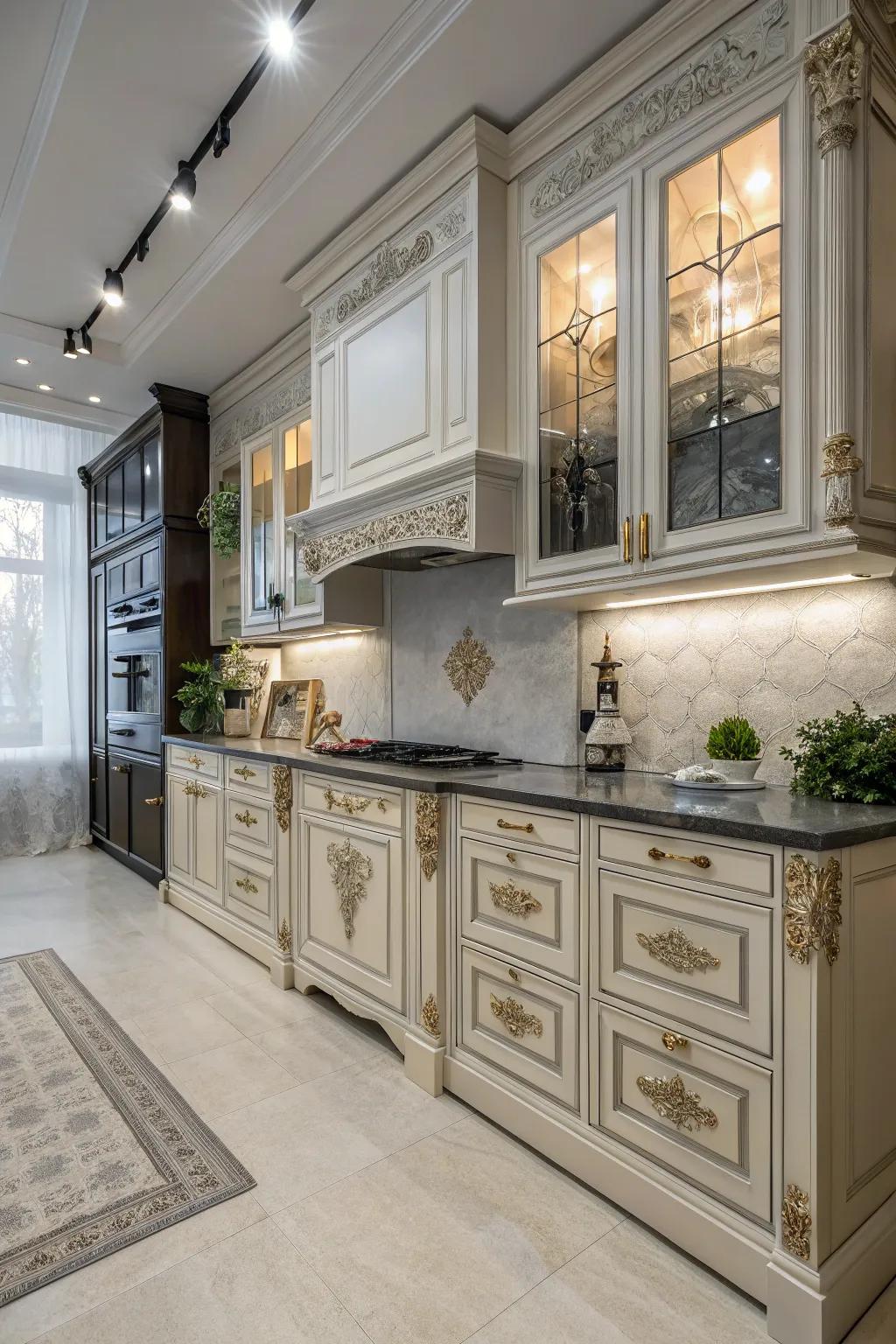 A balanced blend of modern and classic designs produces a unique kitchen aesthetic.