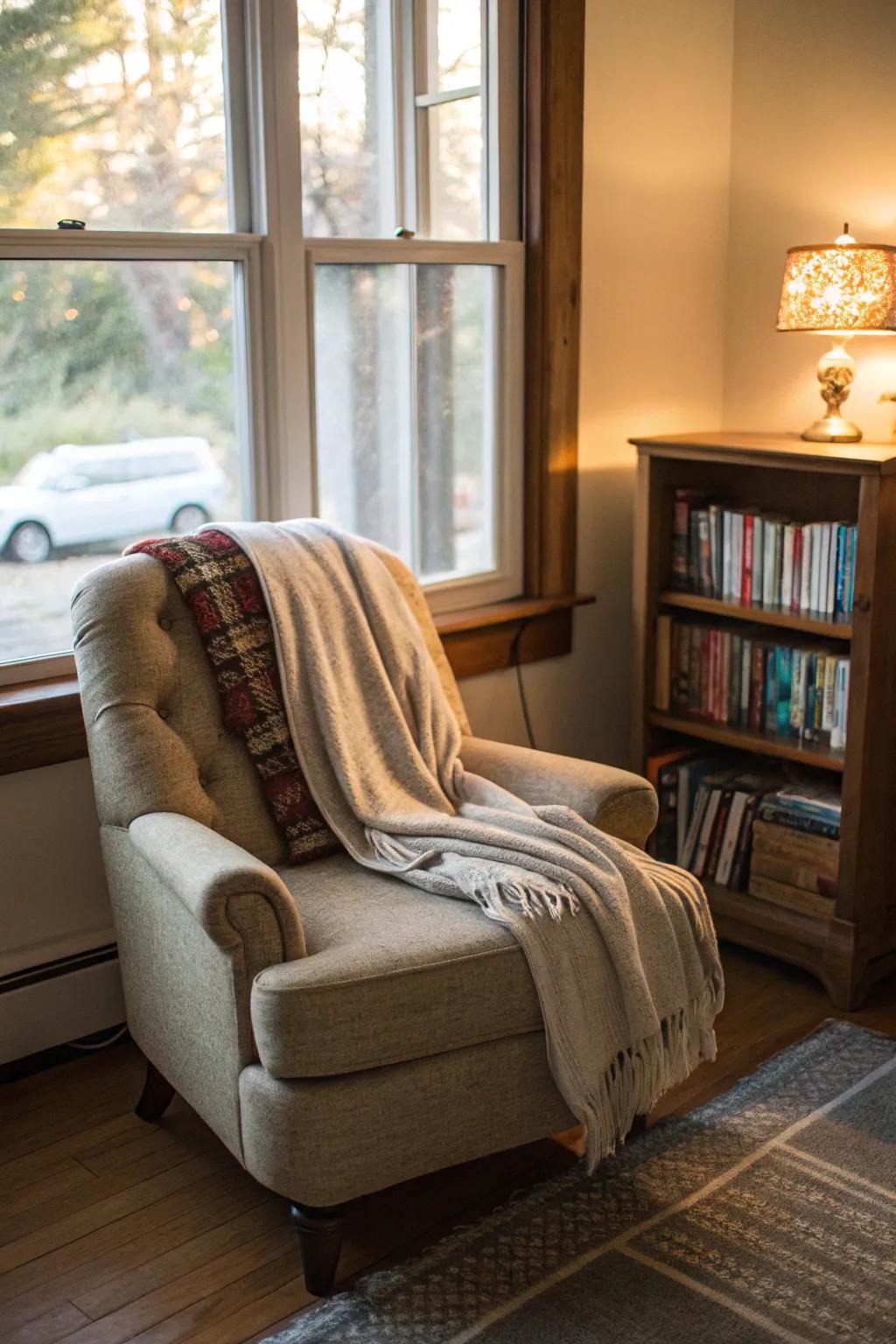 A comfortable nook encourages relaxation and ease.