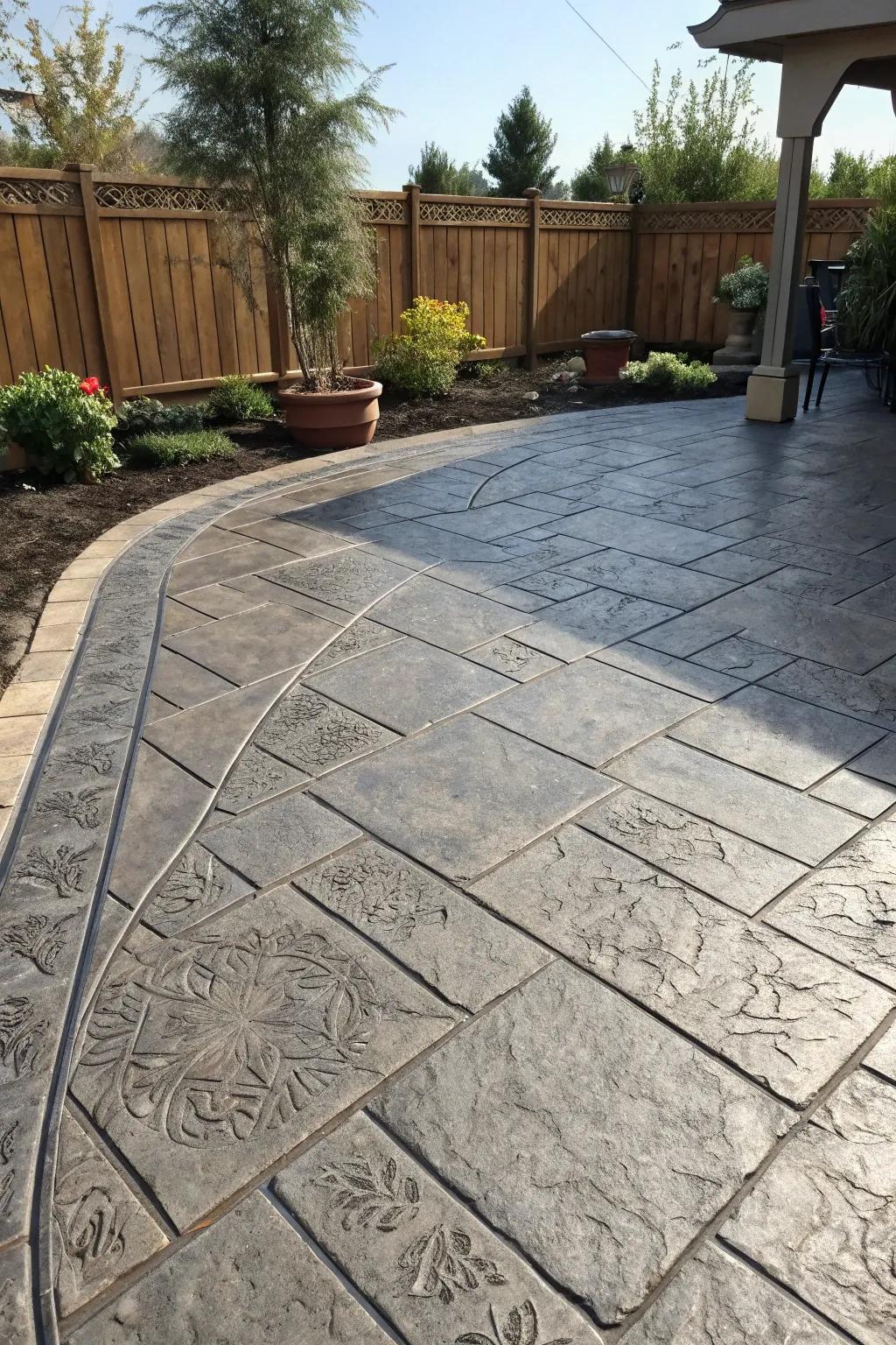 Varied textures craft a visually appealing patio.