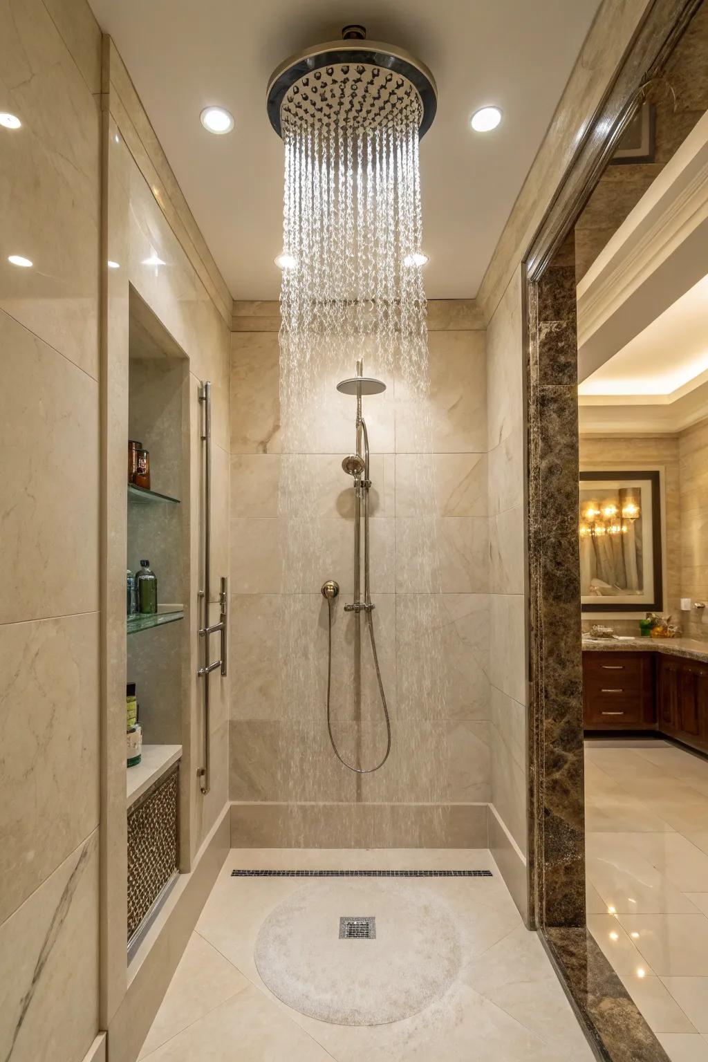 Modern fixtures improve the shower experience.