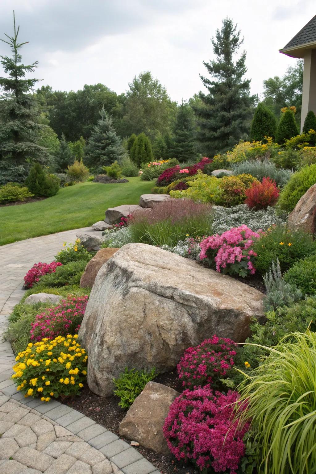 Introduce drama to your garden with impressive rock features.