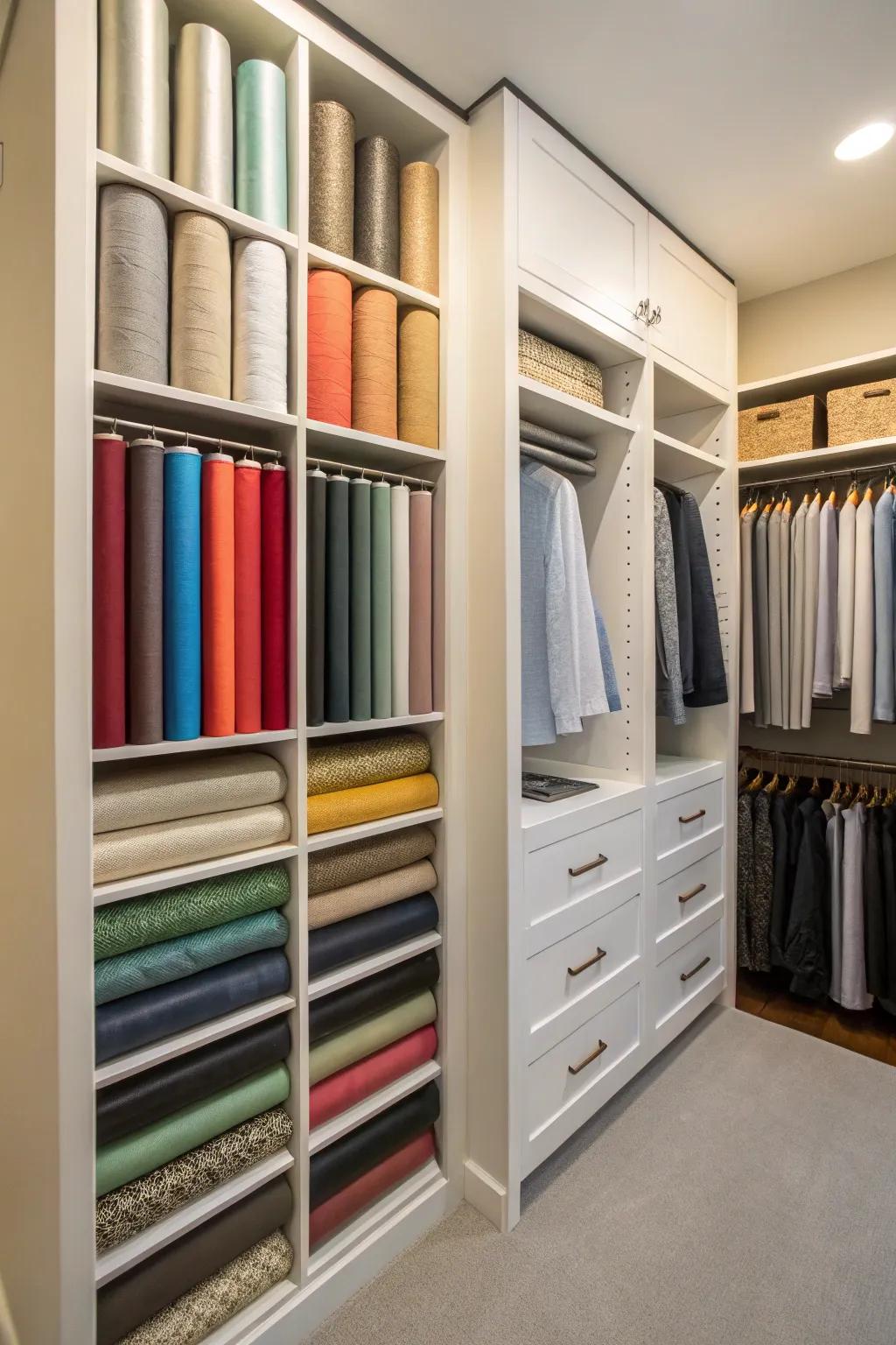 Integrated closet systems effectively use existing storage areas.