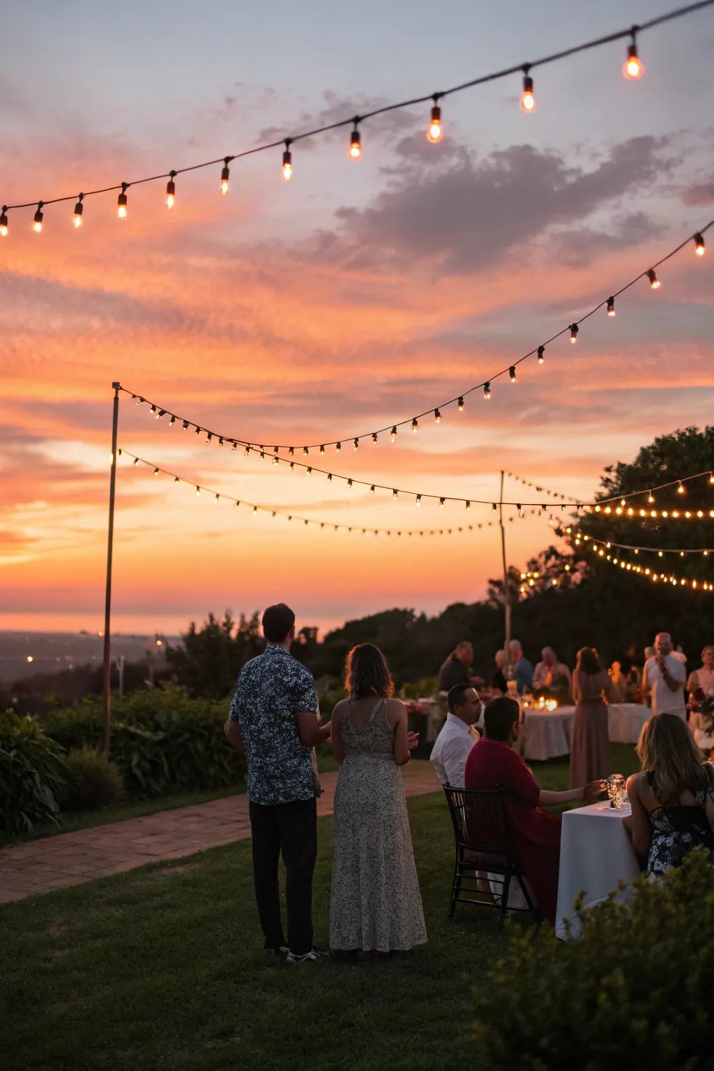 Capture the magic of a summer sunset with an elegant soiree.