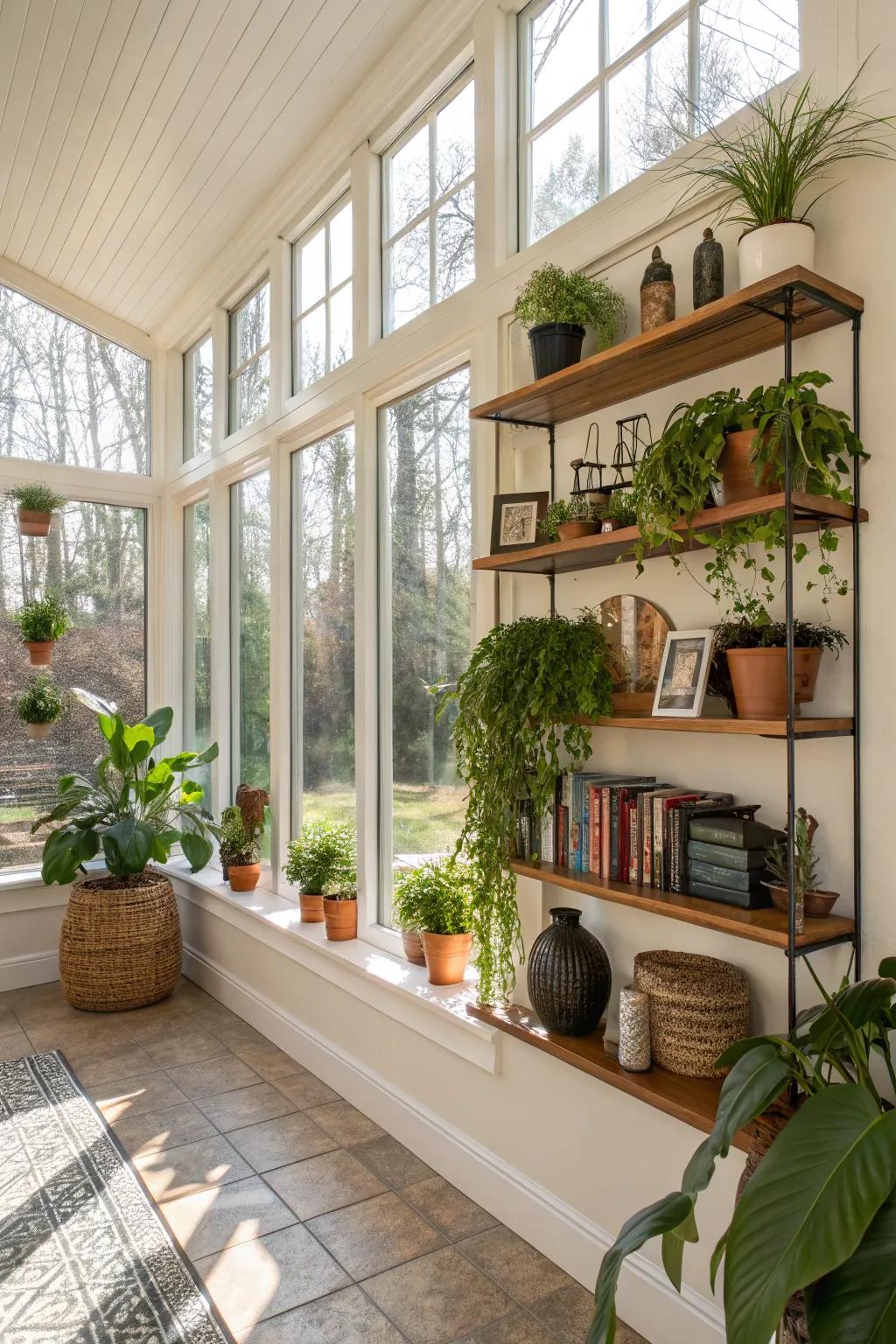 Vertical space utilization adds style and functionality.