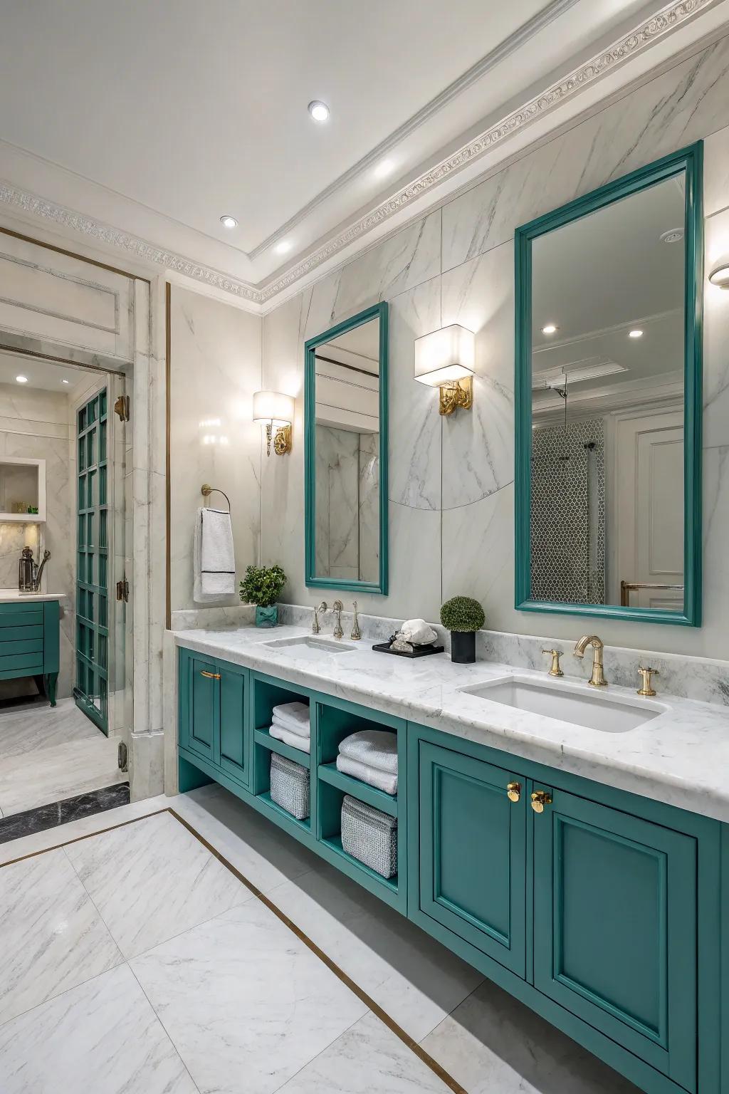 Unite seafoam with marble for lasting sophistication.