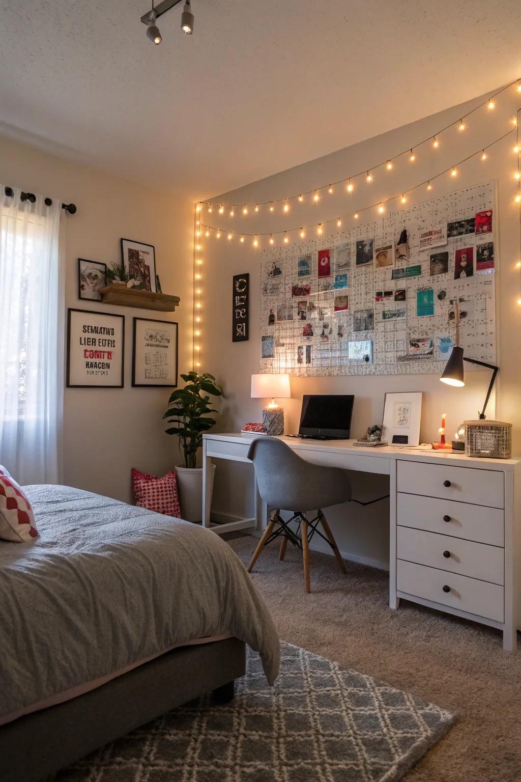 Accent lights magnificently highlight unique decor.