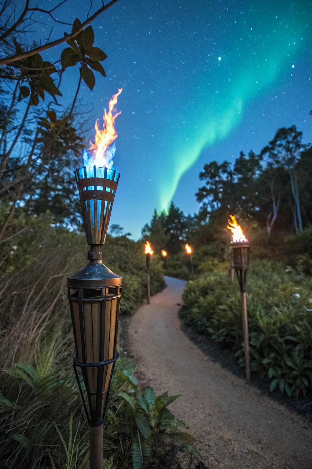 Delight your company with vibrant fire flame poles.