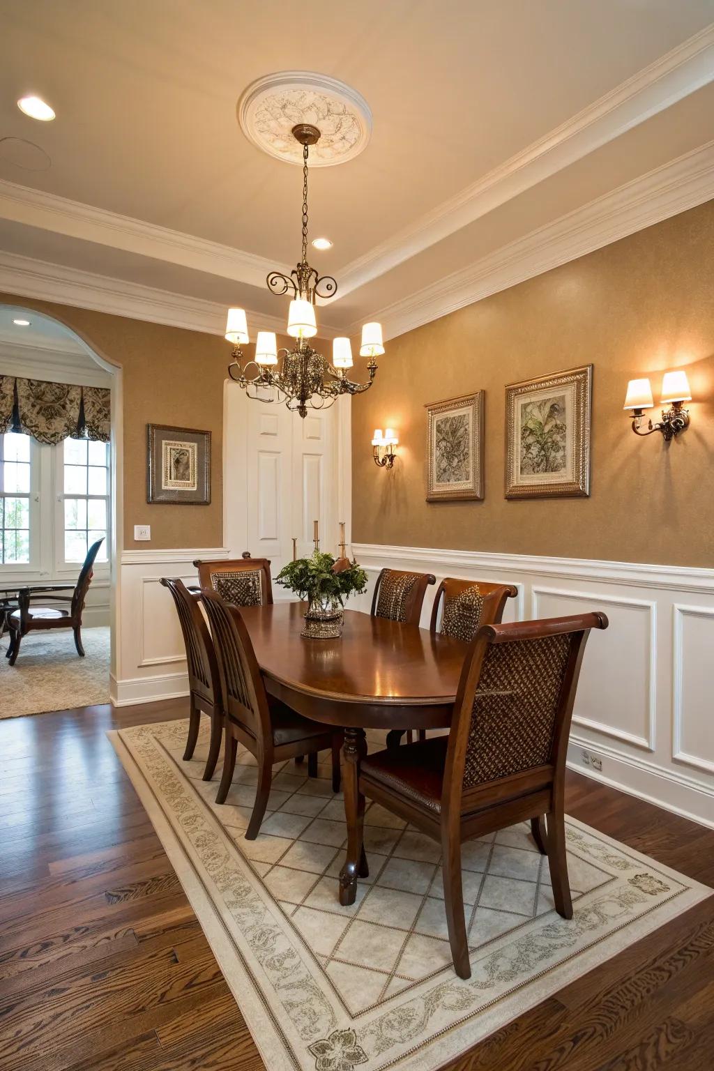 High trim adds an element of traditional sophistication to any area.