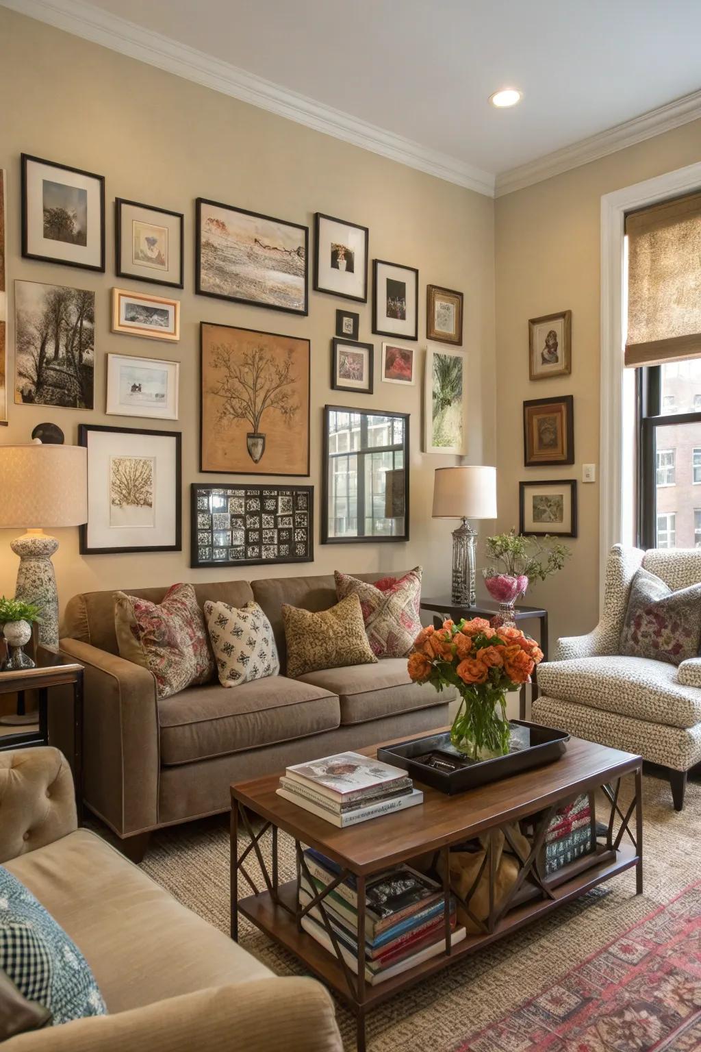 Wall art provides a personal impression and aesthetic appeal to the space.