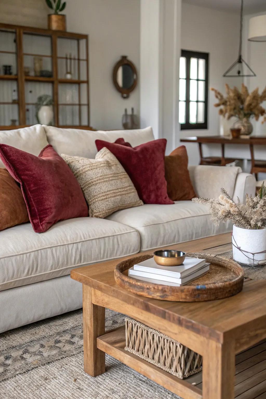 A mix of textures breathing life into the space.