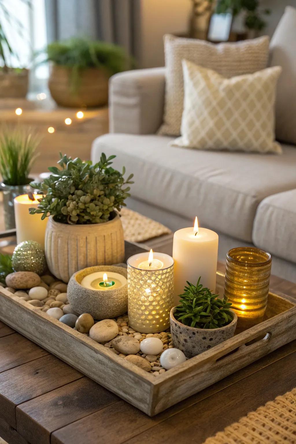 Create visual harmony with decorations in coordinating colors.