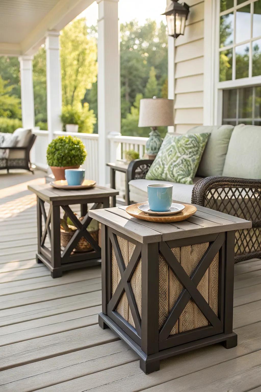 Keep essentials within reach using chic side tables.