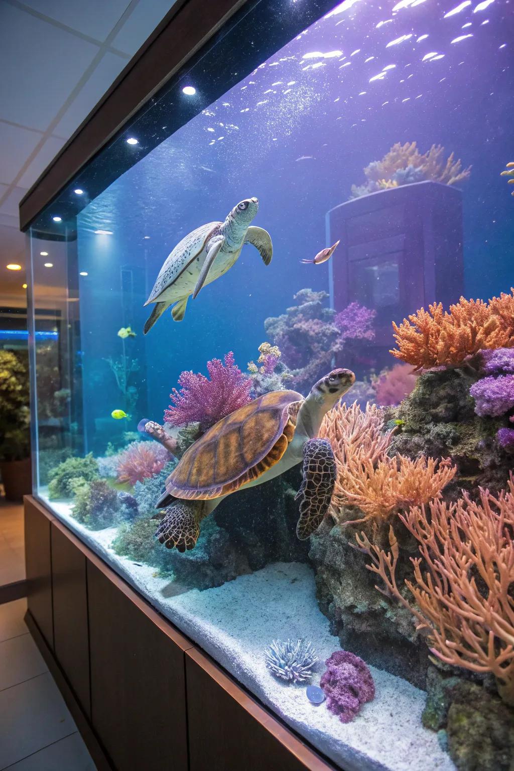 Reef decorations contribute vivid bursts of color to your turtle's tank.