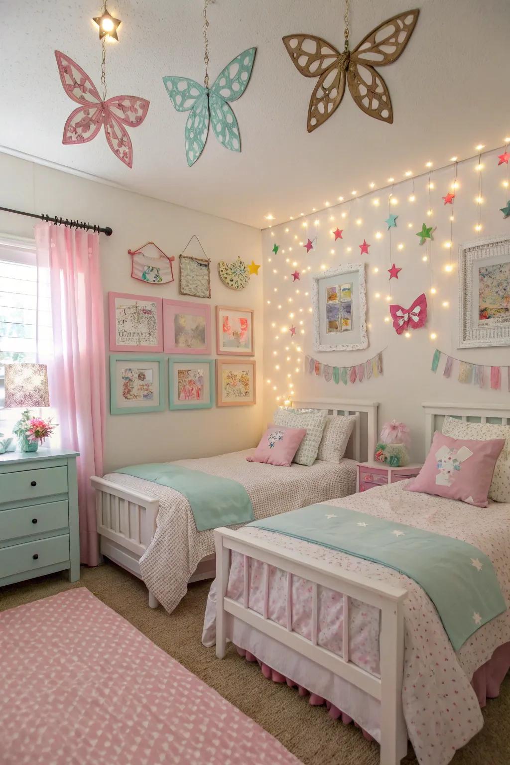 Themed trimmings append an alluring and unified impression to the zone.